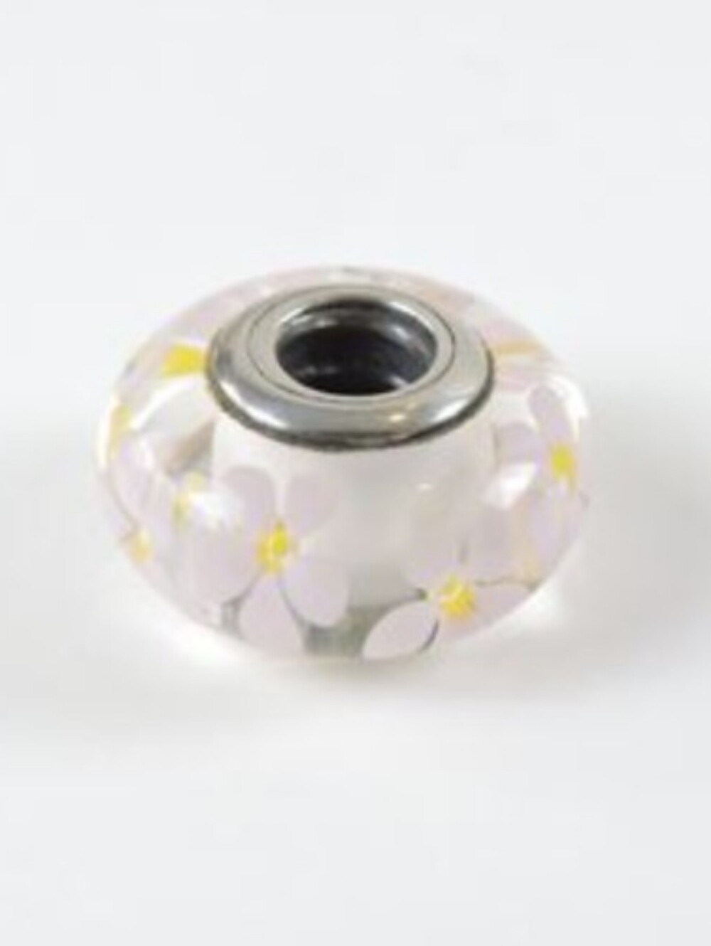 Pandora Sterling Silver Field of Daisies Flowers Murano Glass Charm